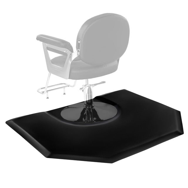 Front. VEVOR - Salon Mat for Hair Stylist, 4 x 5 FT Hexagon Salon Chair Mat Anti Fatigue, 1-inch Thickened Barber Shop Floor Mat - Black.