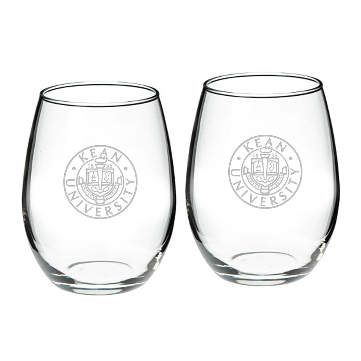 Jardine - Kean University Cougars 21oz. 2-Piece Stemless Wine Glass Set - Multicolor