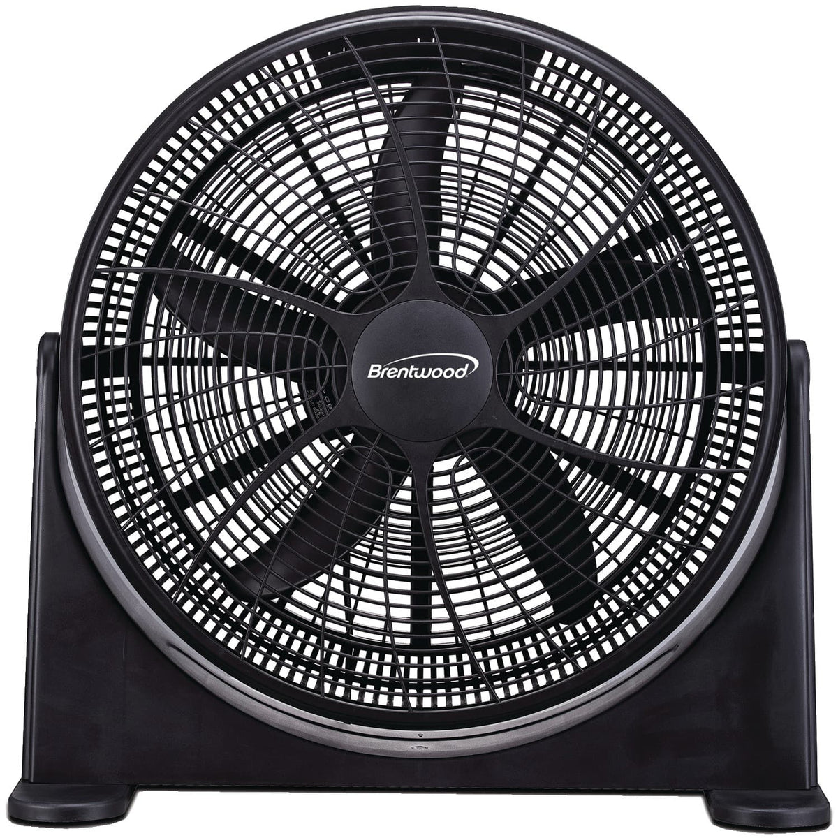 Brentwood - 20" Portable High-Velocity Air-Circulator Floor Fan, 3 Speeds, 5 Blades, 90° Pivoting Head, 60" Cord - Black