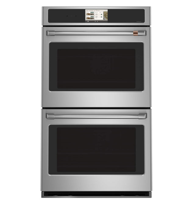 Front. Café - 30" Smart Built-In Double Electric Convection Wall Oven with Air Fry and Precision Cooking Modes - Stainless Steel.