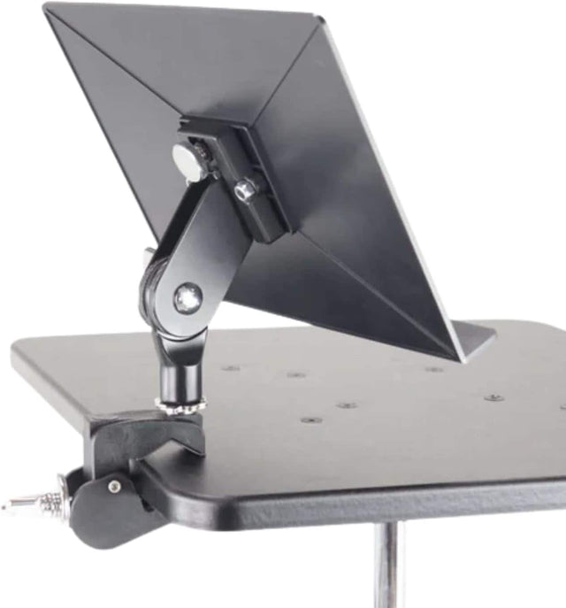 Front. Gibraltar Hardware - G Mini Desk with Dual Adjust Angle Mount and Heavy-Duty C Clamp, Table or Stand Mountable w/ 1" Lip for Secure Placement.