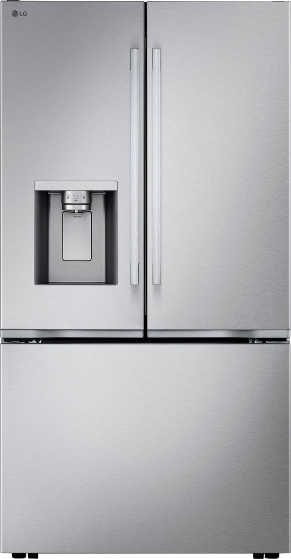 LG - 36-in Counter-Depth MAX 23.7 Cu. Ft. French Door Smart Refrigerator with Zero Clearance and Dual Ice - Stainless Steel