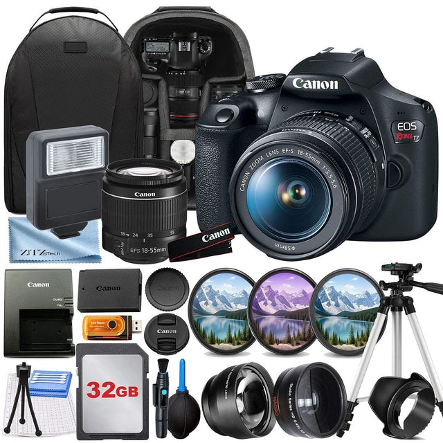 Canon EOS Rebel T7  
Canon Lens EF-S Zoom 18-55mm f/3.5-5.6  
Canon 58mm Lens Cap  
Canon 32GB Memory Card  
Canon Remote Control  
Canon Lens Hood  
Canon Lens Cap  
Canon Tripod  
Canon Flash  
Canon Cleaning Kit  
Canon CD-RW Disc  
Canon Lens Cap  
Canon Lens Cap  
Canon Lens Cap  
Canon Lens Cap  
Canon Lens Cap  
Canon Lens Cap  
Canon Lens Cap  
Canon Lens Cap  
Canon Lens Cap  
Canon Lens Cap  
Canon Lens Cap  
Canon Lens Cap  
Canon Lens Cap  
Canon Lens Cap  
Canon Lens Cap  
Canon Lens Cap  
Cano