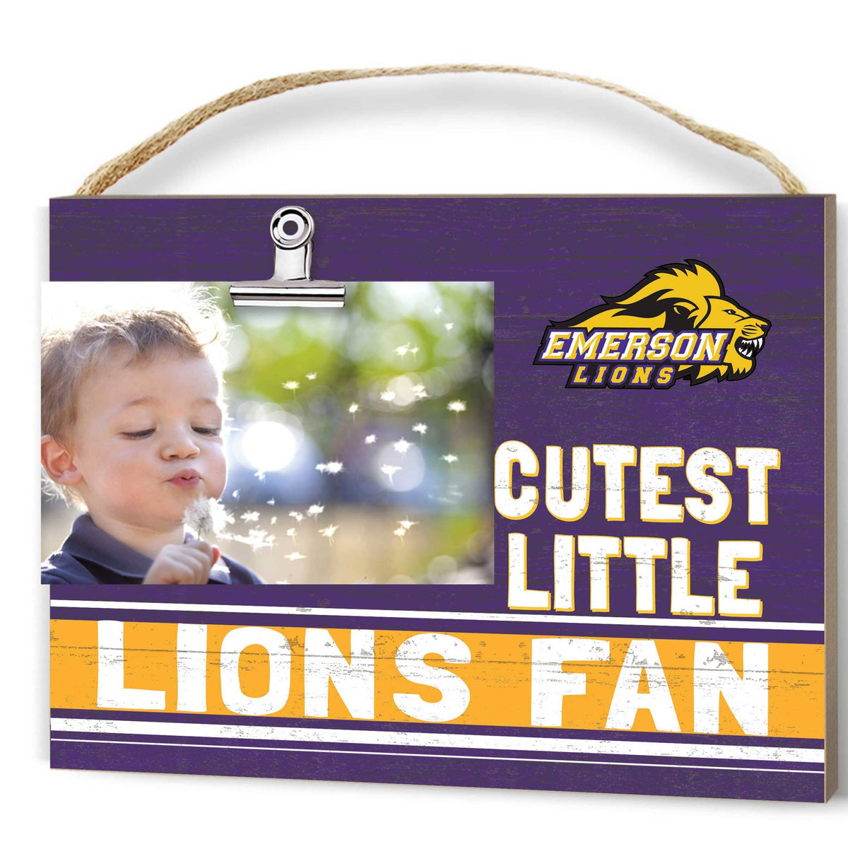 Jardine - Emerson College Lions 8'' x 10'' Cutest Little Team Logo Clip Photo Frame - Purple