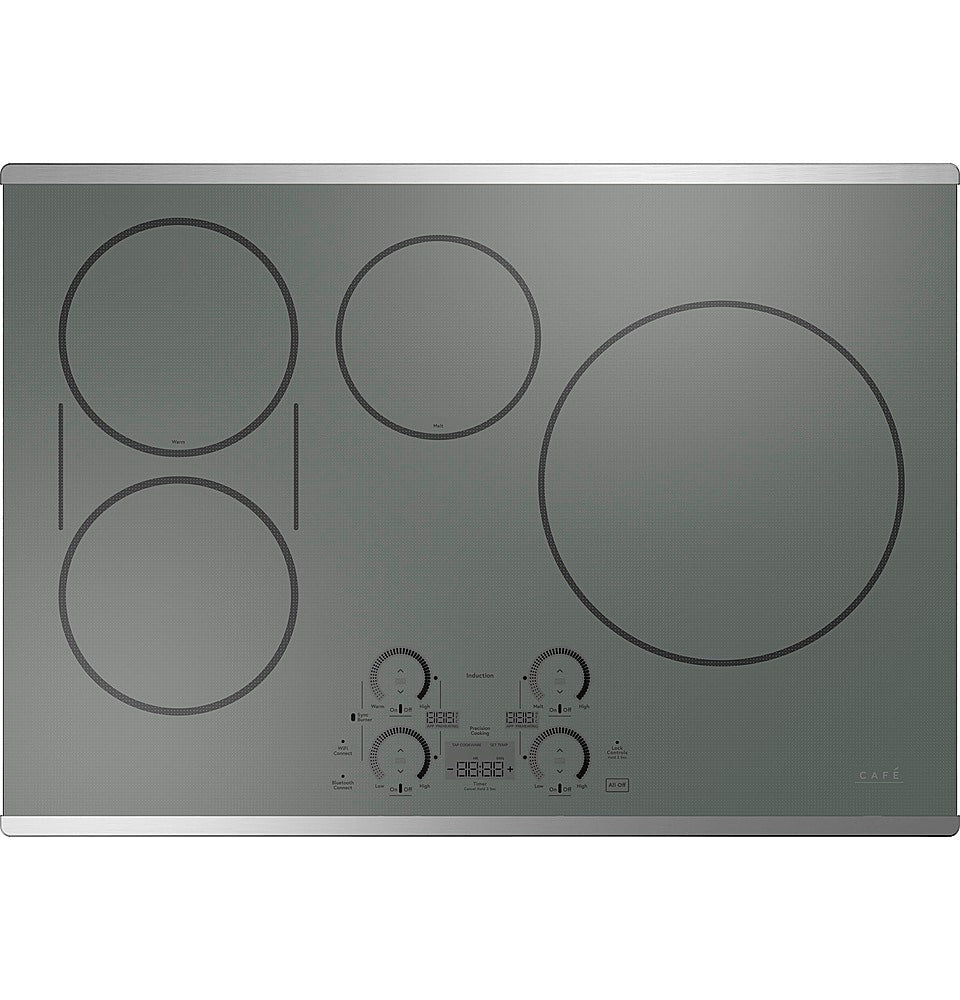 Café - 30 in. Wide 4 Element ENERGY STAR Built-In Touch Control Electric Induction Cooktop with Easy Clean Surface - Stainless Steel
