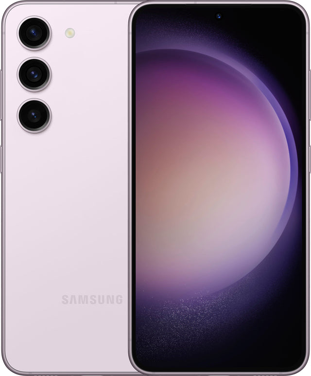 Front. Samsung - Galaxy S23 128GB (Unlocked) - Lavender.