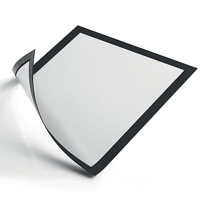 Front. Durable -  DURAFRAME Sign Holder, 8.5" x 11", Wall Mounted, Vertical/Horizontal, Bottom/Side Loading, Black/Silver, 2/Pack - Black/Silver.