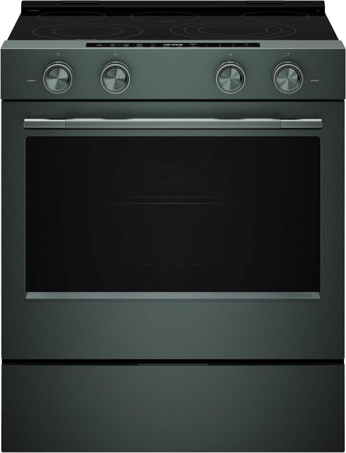 KitchenAid - 30 in. Wide 5 elements 5.3 cu. ft. Smart Slide-In Electric Range with Two Even-Heat Hyper Elements, Convection Cooking - Juniper