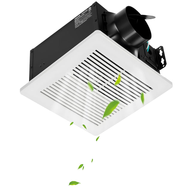 Front. VEVOR - Bathroom Exhaust Fan,110 CFM Bathroom Vent,1.5 Sones Low-Noise, Premium Motor Ceiling Fan,Standard 4-inch Duct Interface - White;Black.