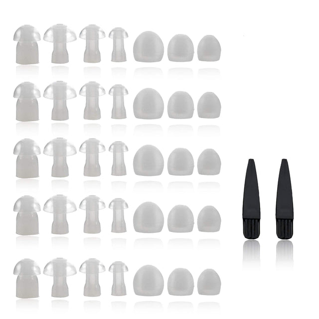 Front. MEDca - Hearing Aid Domes - Universal Domes for Hearing Aids - Sizes Small, Medium, Large & X-Large Earbud Replacements - Clear.