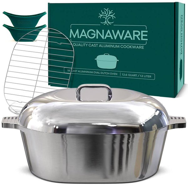Magnaware - Oval Dutch Oven with Lid - 12.6 Quart (18 Inch) - Aluminum