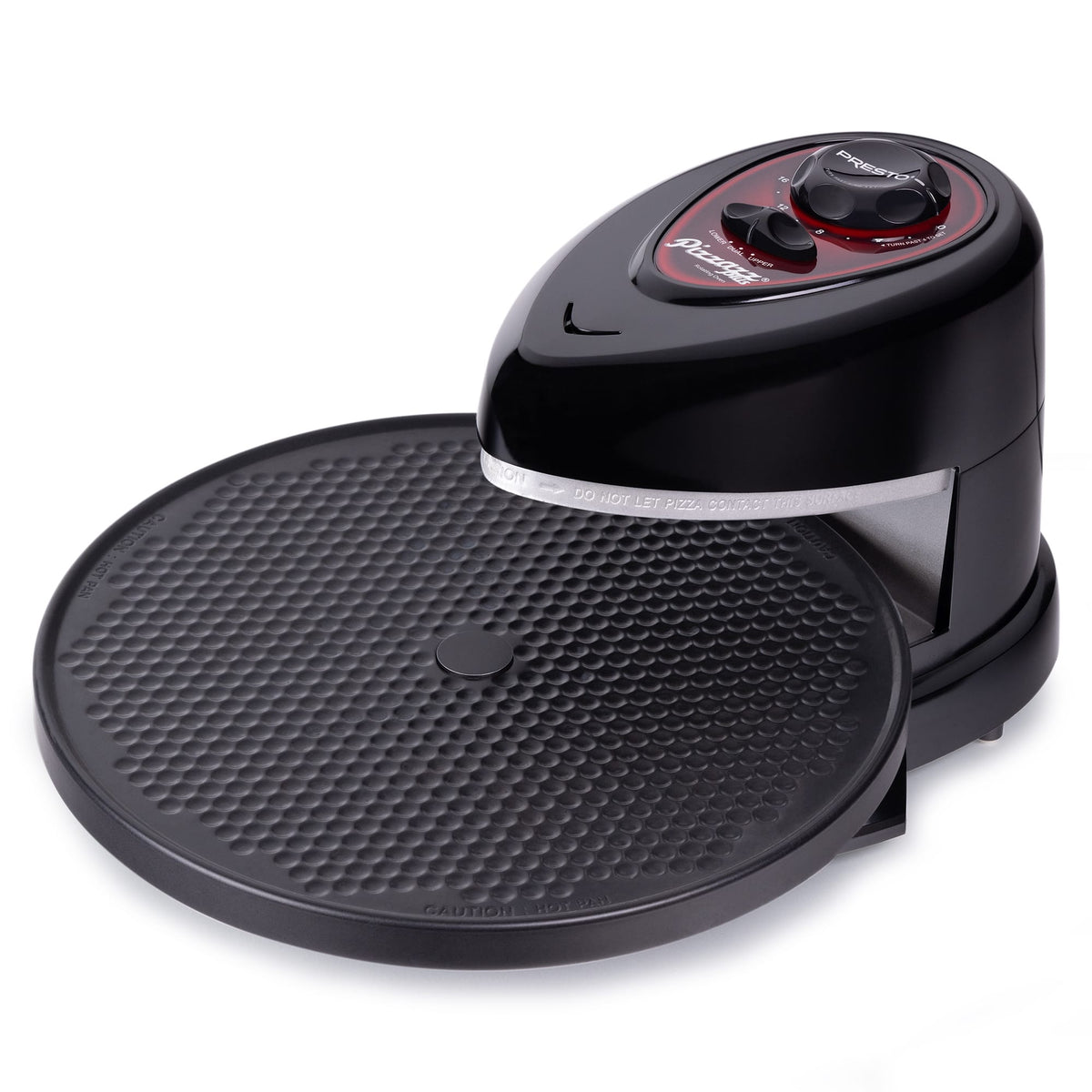 Presto - Pizzazz Plus Rotating Pizza Oven, Bake 7-12" Pizzas, Wings, Rolls & More - Black