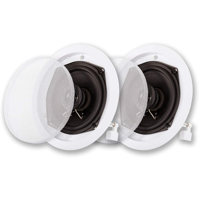 Front. Acoustic Audio by Goldwood - R-191 in Ceiling/in Wall Speaker Pair 2 Way Home Theater Surround Speakers - Paintable White.