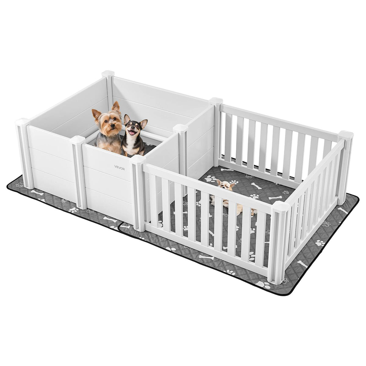 VEVOR - Dog Whelping Box, 73x38x19.7 in, Plastic Dog Whelping Pen with Adjustable Height Door, Puppy Playpen