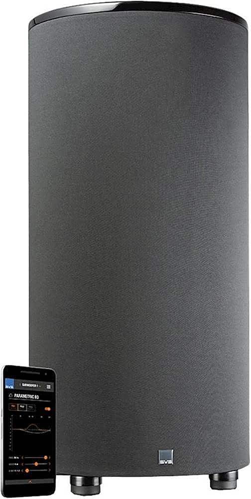 Front. SVS - 12" 550W Powered Cylinder Ported Subwoofer - Gloss Piano Black.