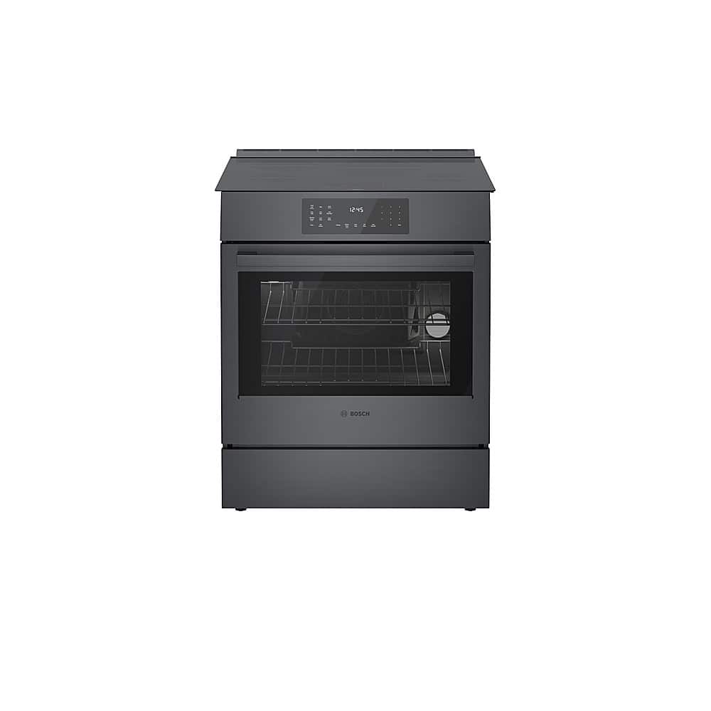 Bosch - 800 Series 30 in. Wide 4.6 cu. ft. Slide-In Electric Induction Range with Self-Cleaning and 4 Elements - Black Stainless Steel