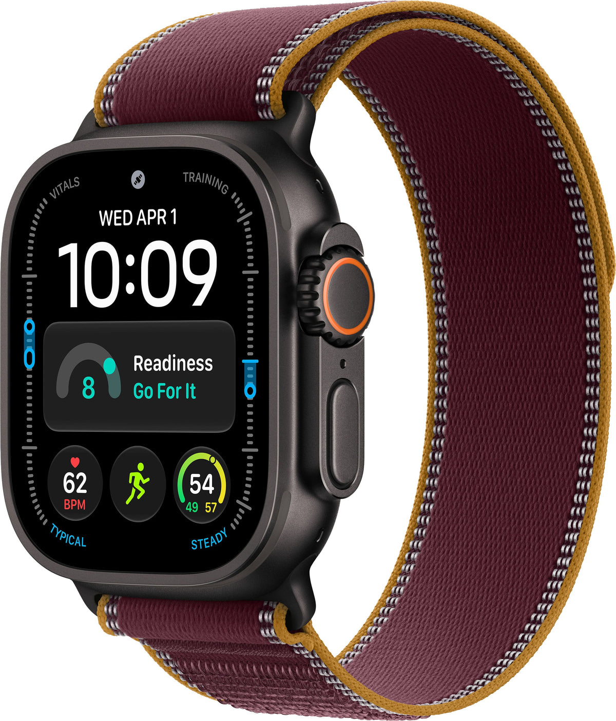 Apple Watch Ultra 4 (GPS + Cellular) 49mm Titanium Case with Burgundy Trail Loop - M/L - Black - (2026)