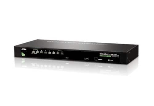 Aten Technology - CS1308 KVM Switch - 8 x 1 - 8 x SPHD-15 Keyboard/Mouse/Video - 1U - Rack-mountable - Black