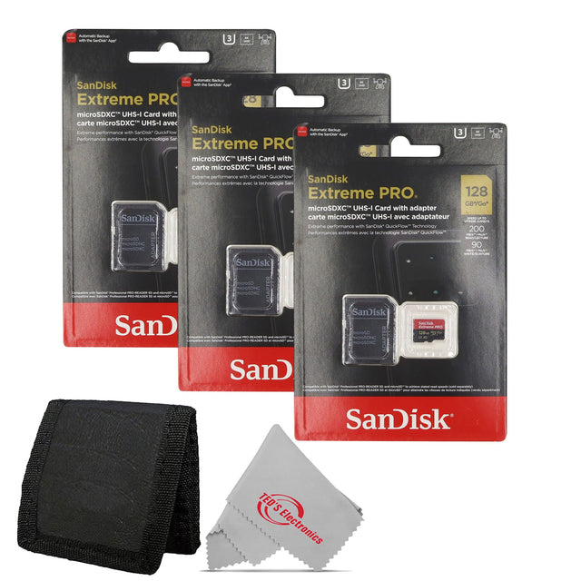- SanDisk Extreme PRO microSDXC UHS-I Card with carte microSDXC UHS-I avec SanDisk
- -doa Extrama annarmohio with SanCisk Quicoe
- m Sarcna 3 -e Performances extrmes aven . hootgie Sa Extreme PRC microSDXC UHS-I Card with carte microSDXC UHS-I avec Cabrorhe perorance with SAressa QuickFow Pelformances ades suaz a Sechootogie San SanDisk Extreme PRO. 128 GBVGo microSDXC UHS-I Card with adapter Samisk carte microSDXC UHS-I avec adaptateur
- - Extrame pnertormanze wt SanCos QuickPiow Techology 200 Performances