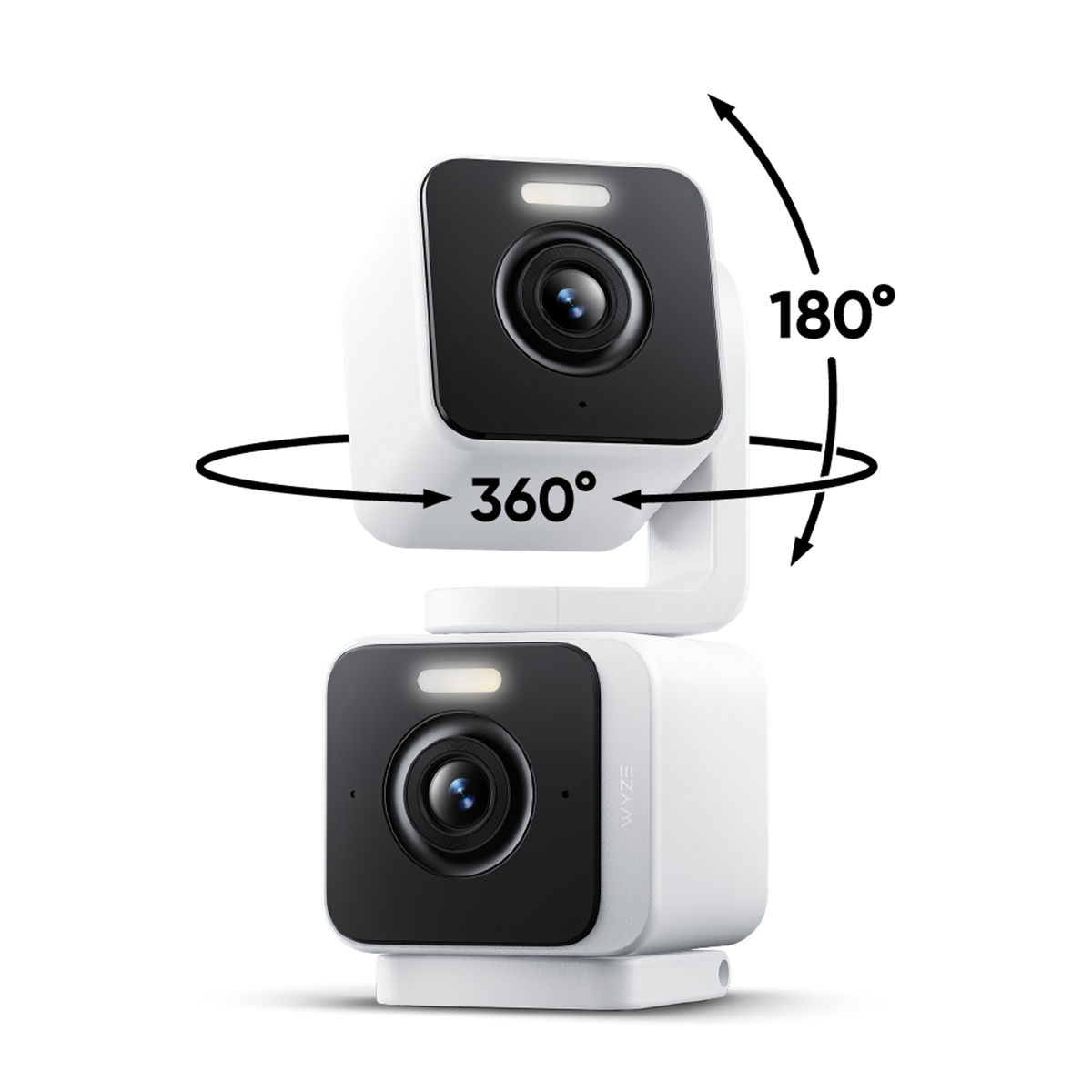 Wyze - Duo Cam Pan Dual 2K Indoor/Outdoor Plug-in WiFi Security Camera with Pan/Tilt Motion Tracking & Color Night Vision - White