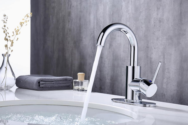 Front. Bothwa Home - Bothwa home Single-Handle Bathroom Sink Faucet 360 Degree Swivel Spout Single Hole Faucet - Chrome.