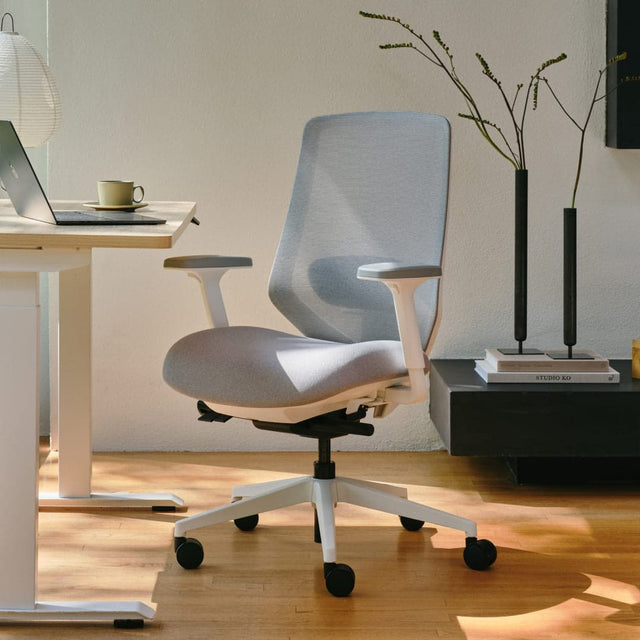 Front. Branch Furniture - Ergonomic Chair Pro – Premium Office Seating with 7 Points of Adjustment & Dynamic Lumbar Support - White / Mineral.