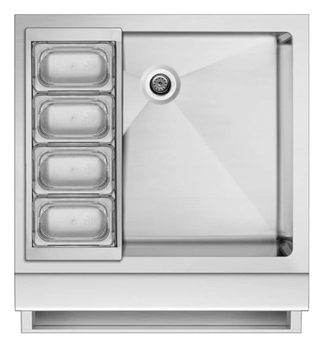Front. DCS - Series 9 Beverage Chiller Bottle Holder Accessory Front - Silver.