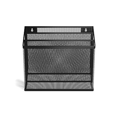 TRU RED - 3-Compartment Wire Mesh File Organizer, Matte - Matte Black