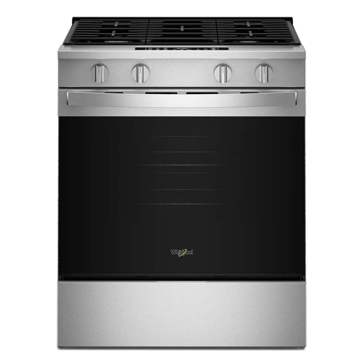 Whirlpool - 30 in. Wide 4 burners 5.0 cu. ft. Smart Freestanding Slide-In Gas Range with Air Cooking Technology and Steam Clean - Stainless Steel