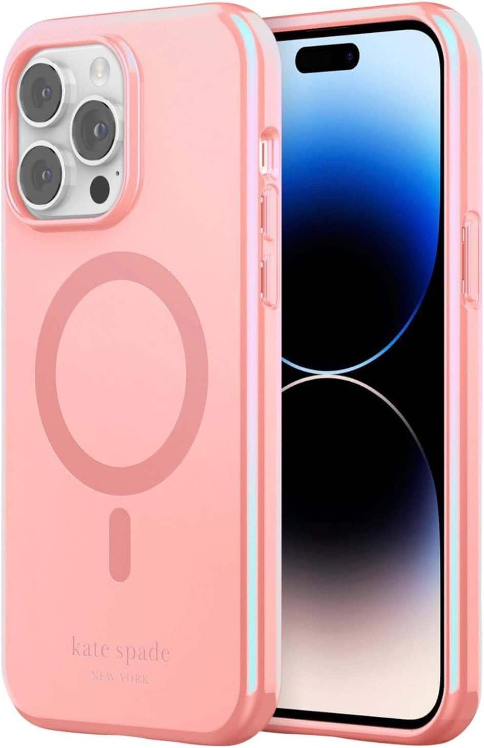 kate spade new york - iPhone 14 Pro Max Protective Case with MagSafe - Grapefruit Soda: TPU Material, Solid Pattern - Grapefruit Soda Lacquer