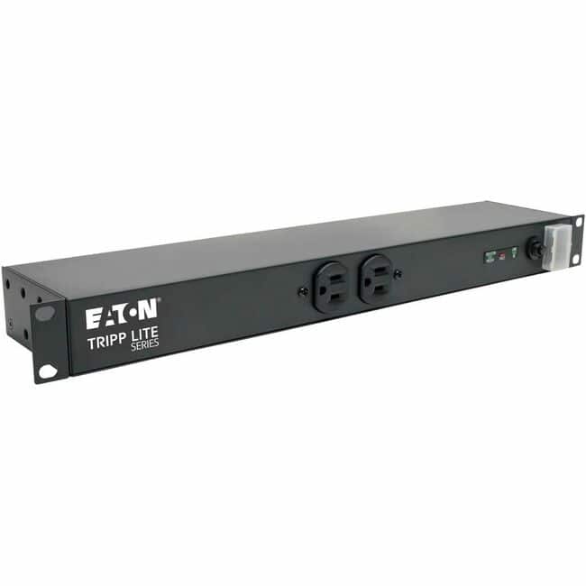 Tripp Lite - by Eaton Isobar Surge Protector Rackmount Metal 12 Outlet 15' Cord 1U RM - Receptacles: 12 x NEMA 5-15R - Black