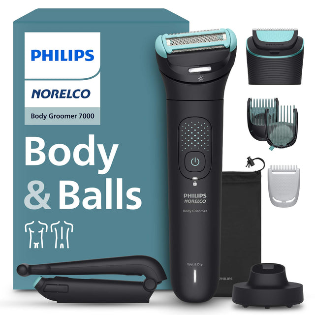 PHILIPS NORELCO Body Groomer 7000  
Body & Balls  
PHILIPS NORELCO Body Groomer Wet & Dry