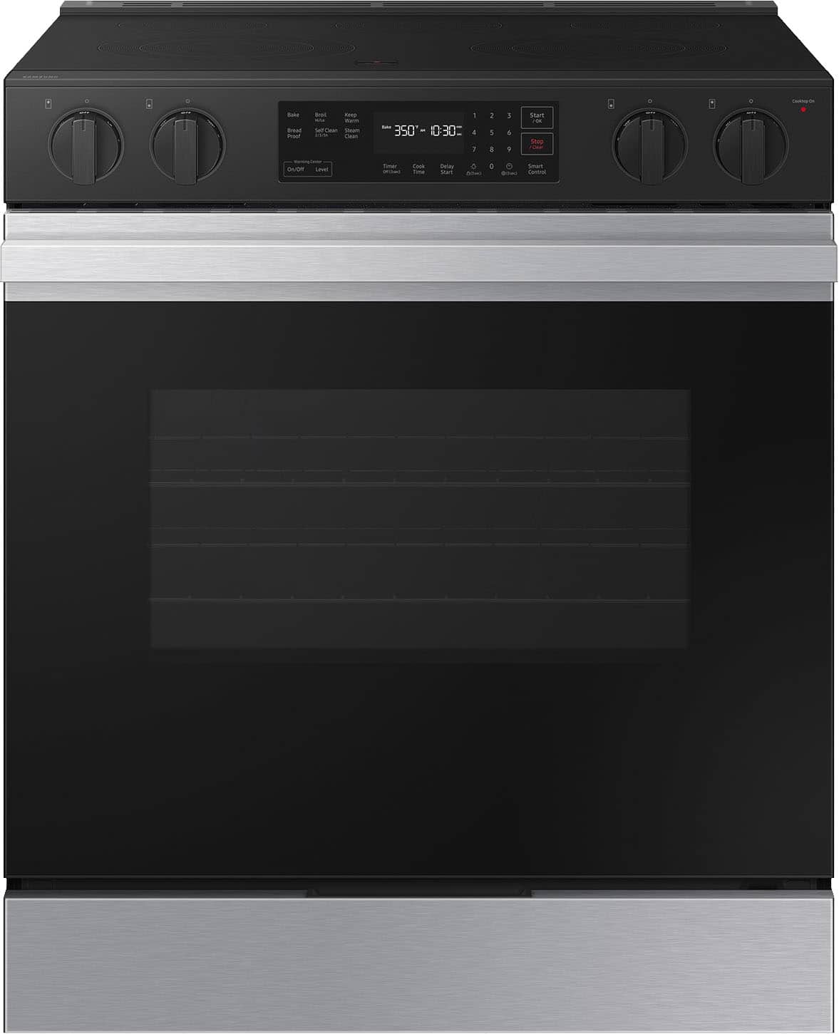 Samsung - 30 in. Wide 5 Elements Bespoke 6.3 Cu. Ft. Slide-In Electric Range with Precision Knobs - Stainless Steel
