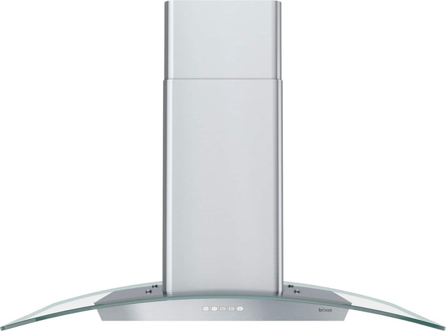 Front. Zephyr - Brisas 36 in. 600 CFM Curved Glass Island Range Hood with LED Lights - Stainless Steel + Glass.