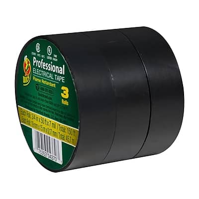 Professional Electrical Flame Retardant Tape  
3 Rolls  
3/4 in x 50 yd  
150 ft Total  
457 m Total  
3/4 in x 50 yd = 150 ft  
3/4 in x 50 yd = 457 m  
Item No: 04370