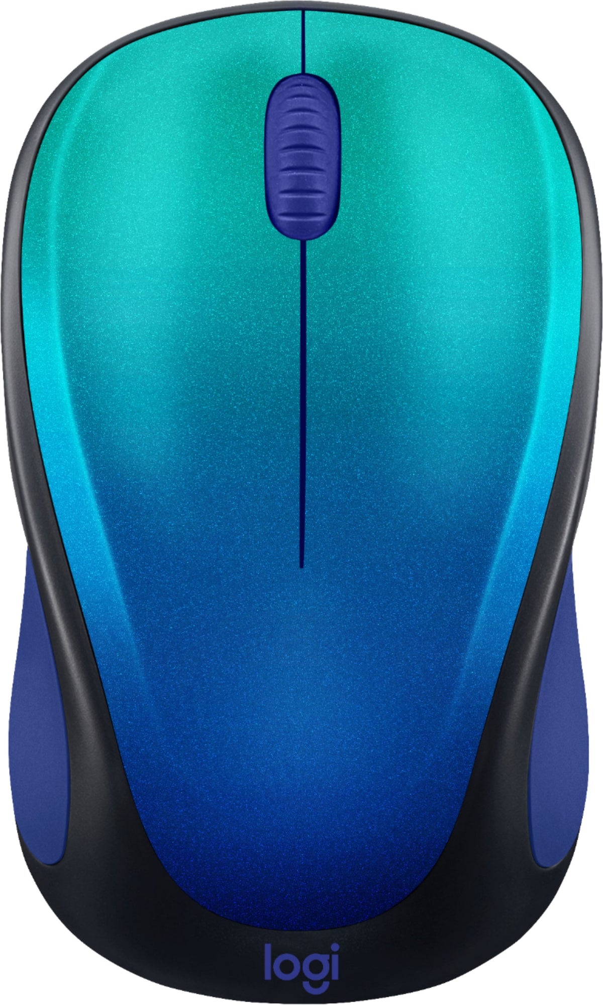 Logitech - Design Collection Limited Edition Wireless 3-button Optical Ambidextrous Mouse with Colorful Designs - Wireless - Blue Aurora