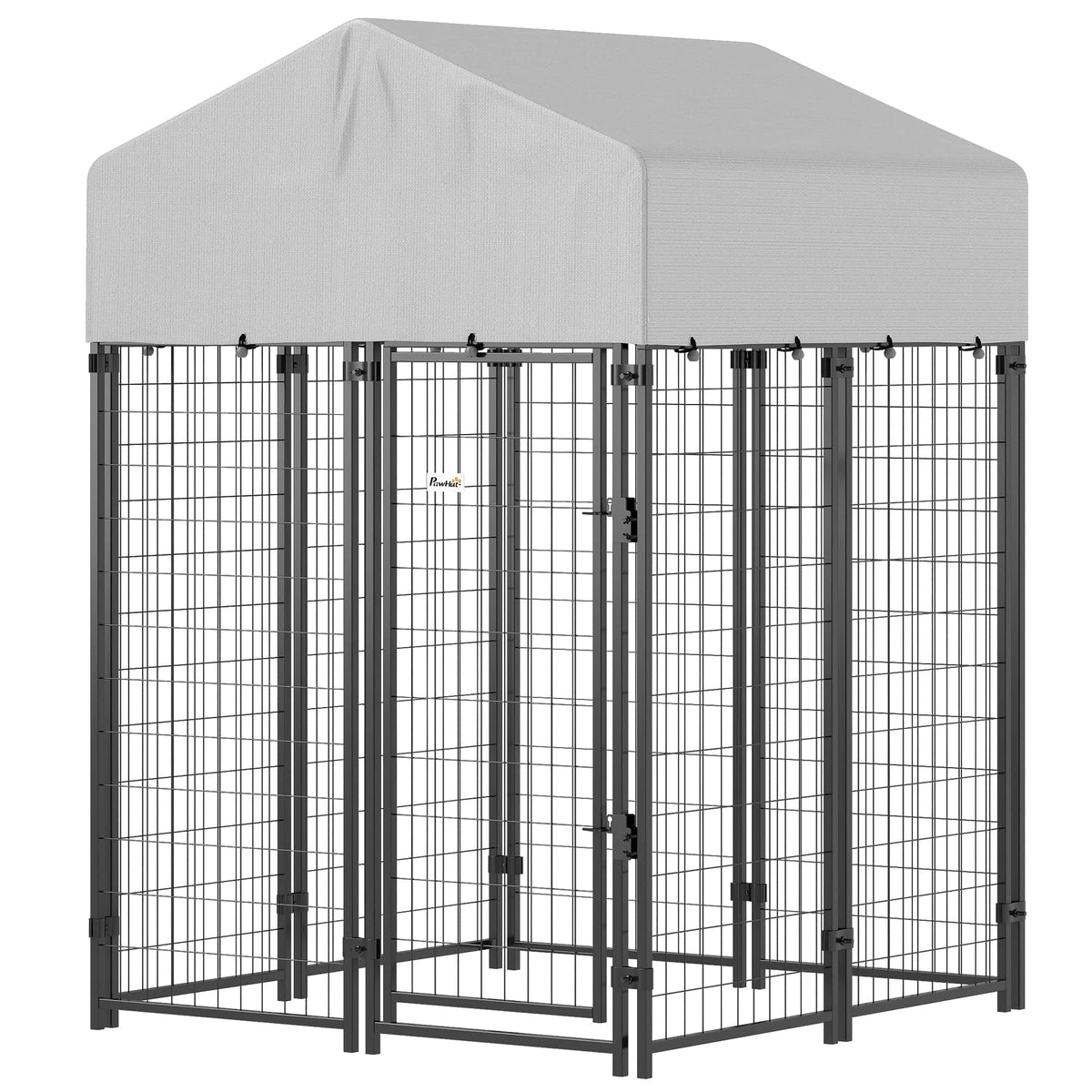 Pawhut - Dog Kennel with Roof - Silver