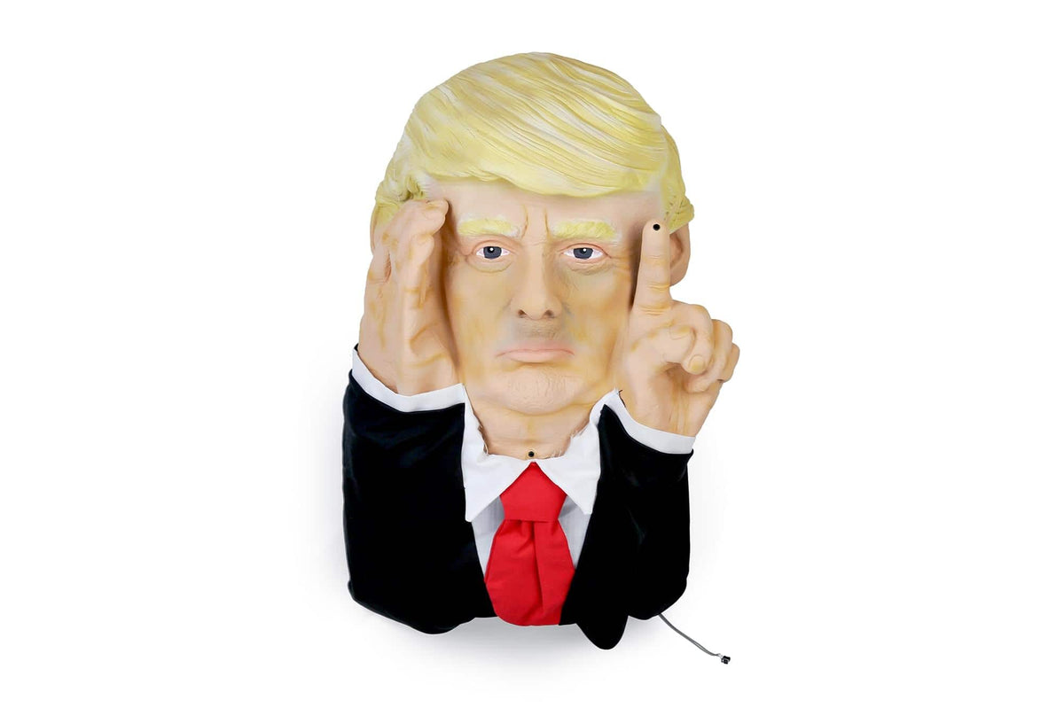 Scary Peepers - Scary Peeper Tapping President Donald Trump Halloween Decoration | 16.5 Inches - Beige