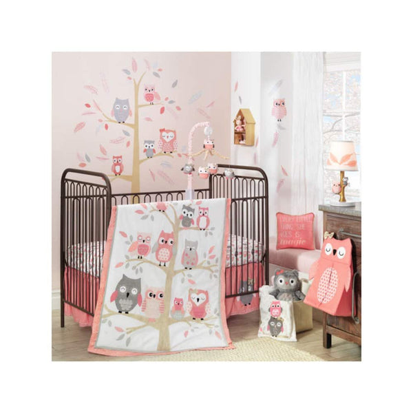 AFG Baby Furniture - Family Tree 5-Piece Bedding Set - Pink