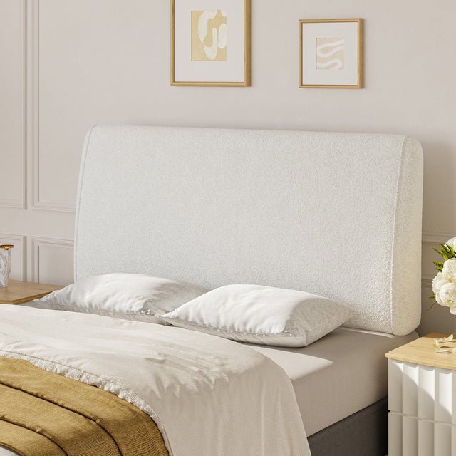 Front. Pinmoco - 6.3“ Thickness Upholstered Headboard Ergonomic Design Headboard - White.