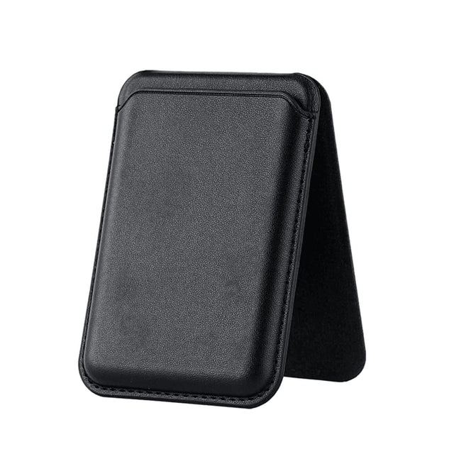 Front. Entronix - Entronix Leather Magnetic Wallet Attachment for MagSafe & Magnetic Phone Cases – Slim Card Holder Phone Accessory - Black.
