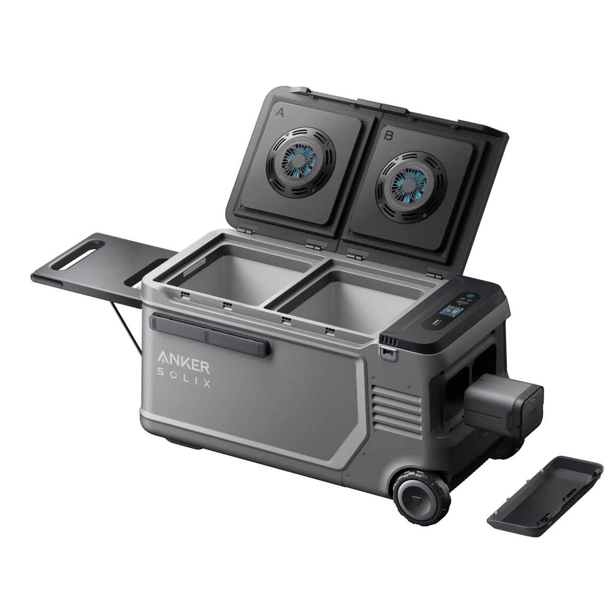 Anker - SOLIX Everfrost 2 Portable Electric Cooler/Freezer/Fridge,-4°F-68°F,58L 61QT w/288Wh Battery for RV,Camping,Fishing - Gray