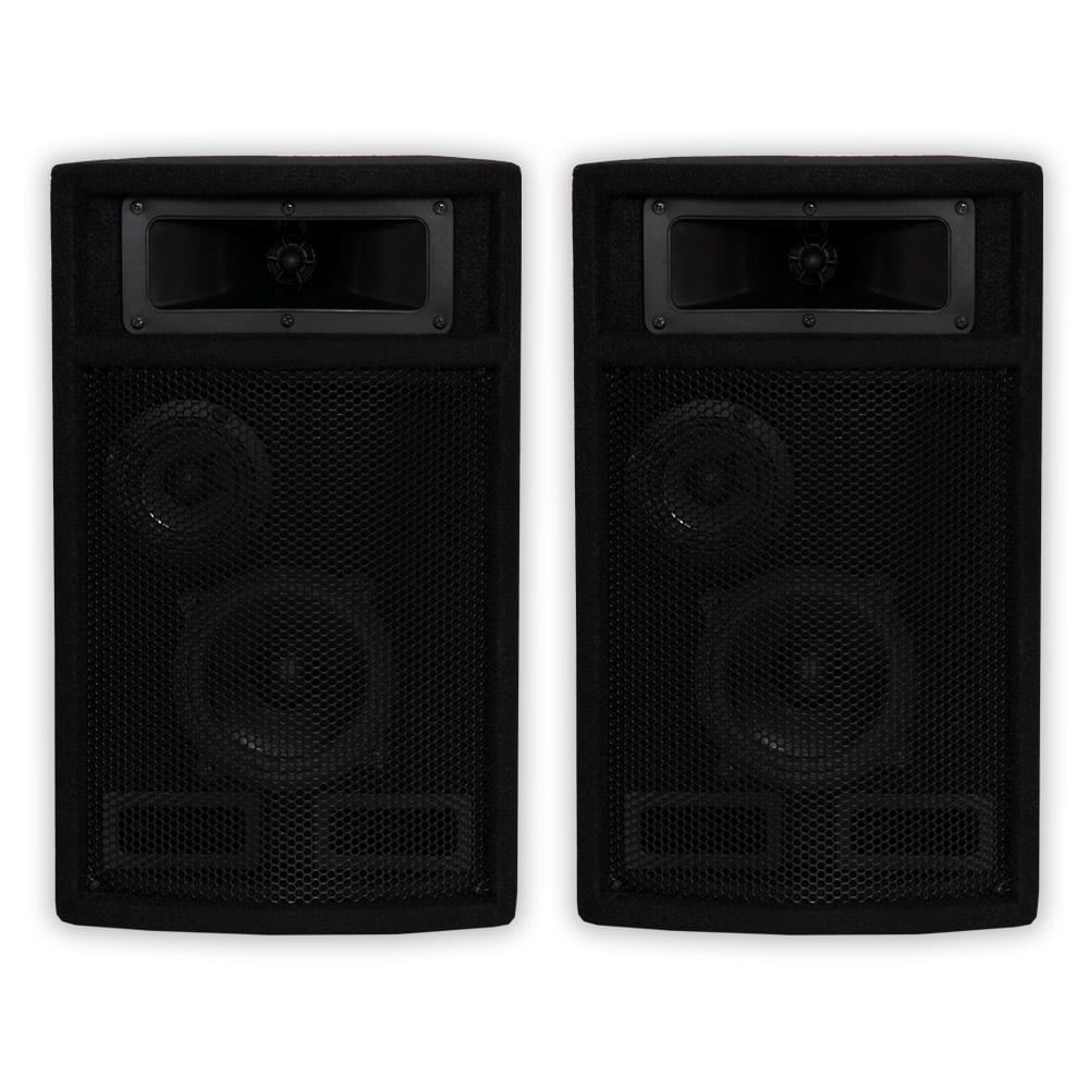 Acoustic Audio by Goldwood - PA-500X Passive 800 Watt 3-Way Pair DJ PA Karaoke Studio Speakers - Black