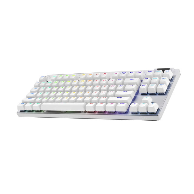 Front. Logitech - PRO X TKL LIGHTSPEED Wireless Mechanical Tactile Switch Gaming Keyboard with LIGHTSYNC RGB for PC - White.