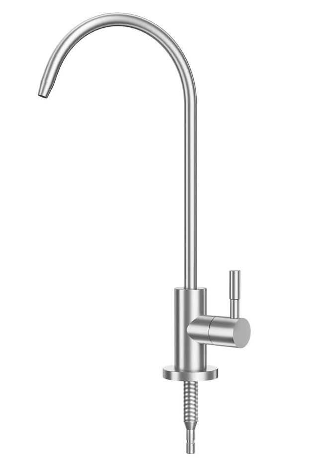 Front. Hydrofast - U01 Drinking Water Filter Faucet, 90° Swivel Handle, Stainless Steel, Easy Installation for Kitchen/Sink/Countertops - Matte Silver.