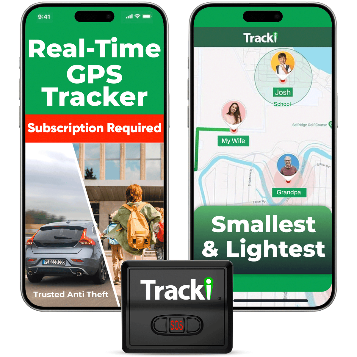 Tracki - Mini GPS Tracker, Subscription Required, Cancel Anytime – Universal Compact 4G LTE Tracker for Vehicles - Black