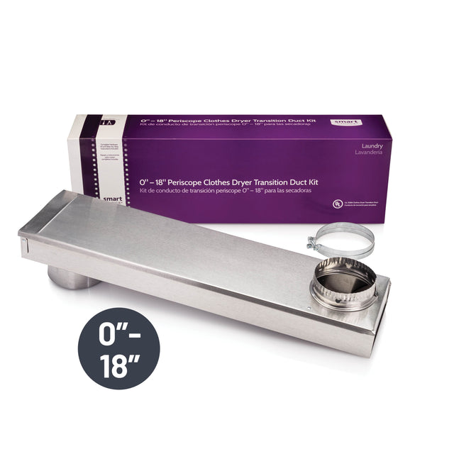 0" - 18" Periscope Clothes Dryer Transition Duct Kit  
Kit de conducto de transición periscope 0" - 18" para las secadoras  

Laundry Lavandería