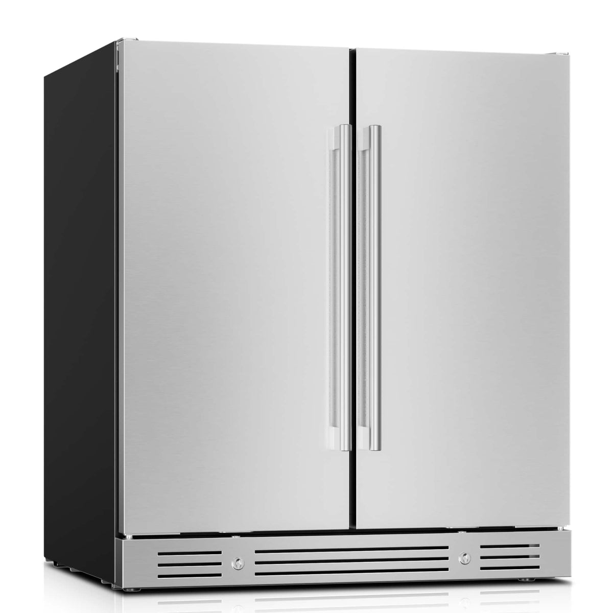 Yeego - 30 Inch Outdoor Wine and Beverage cooler Dual Zone wine Refrigerator 80 Can & 33 Bottle, 34-65°F Built-in - Stainless Steel
