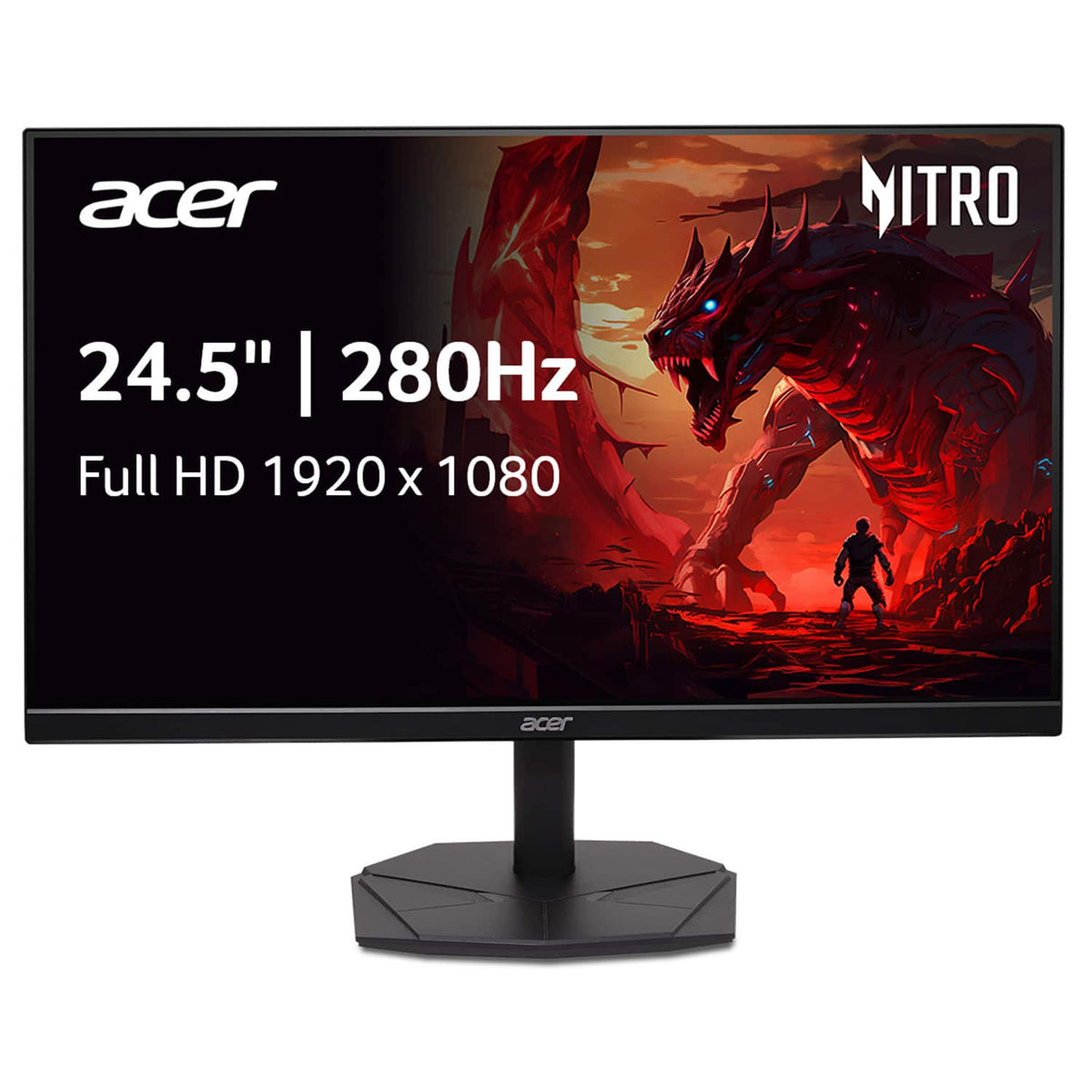 Acer - Nitro 24.5” LCD FHD 1080P 280Hz 1ms FreeSync Premium Gaming Monitor with HDR (DisplayPort, HDMI) - Black