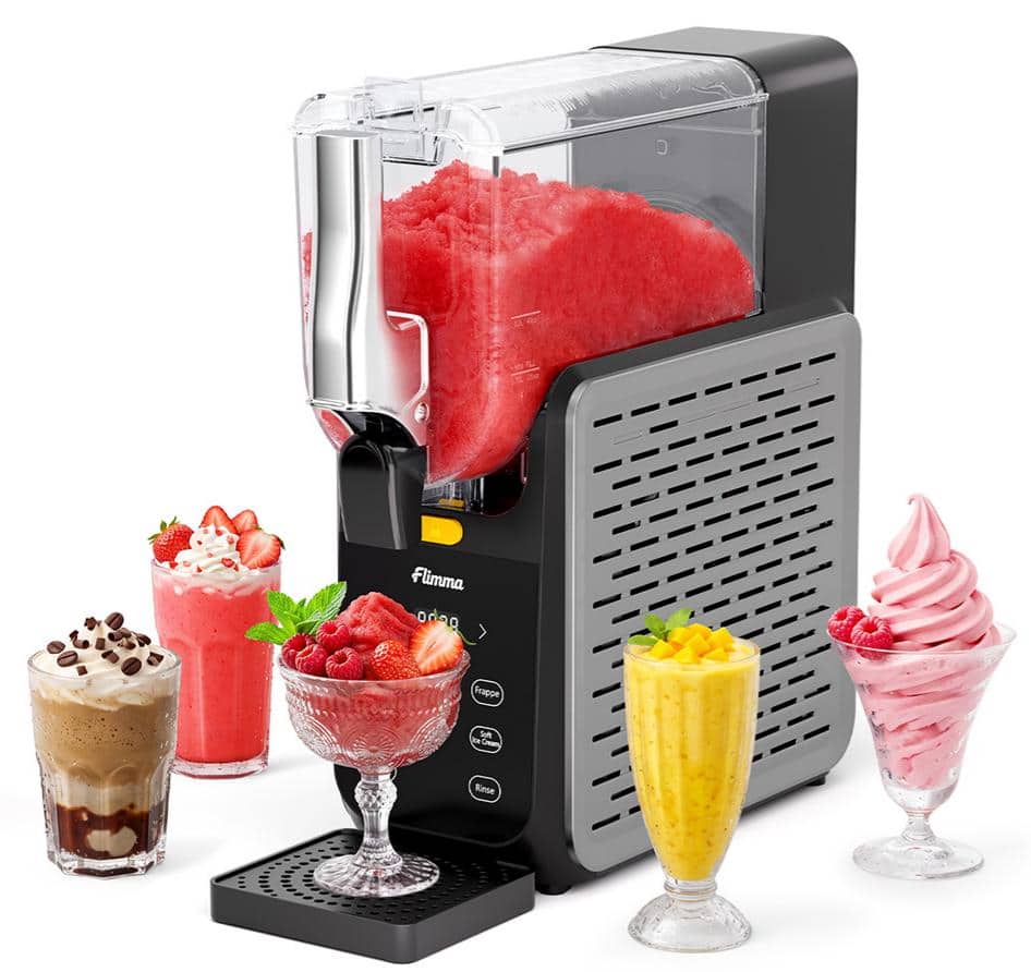 Flimma - AS301 5-in-1 Frozen Drink Maker - 120 oz Slushie Machine, No-Ice Freezing, 5 Presets, 15-Min Fast Freeze, Self-Cleaning - Black